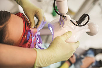 Patient having dental checkup