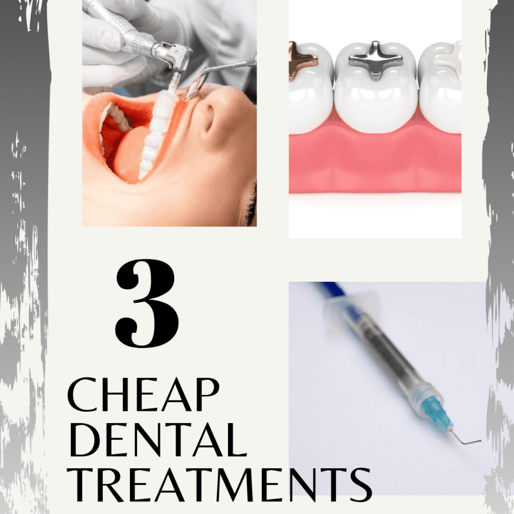 Title banner for "3 cheap dental treatments"