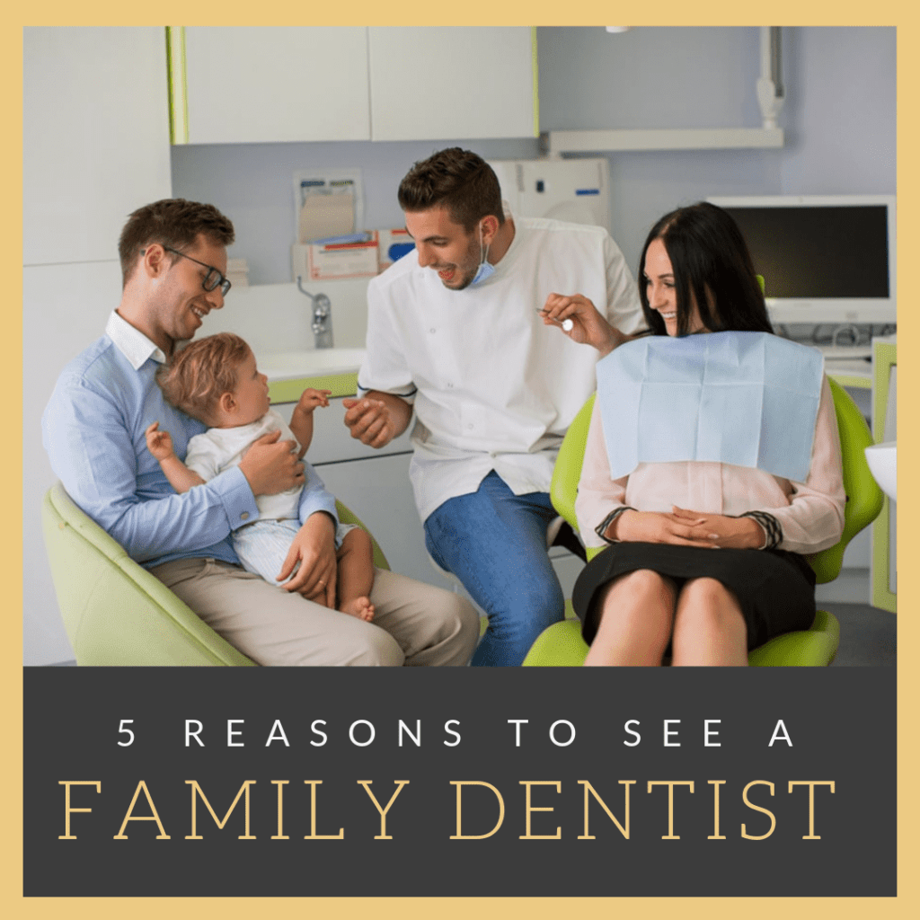 Title banner for "5 reasons to see a family dentist"