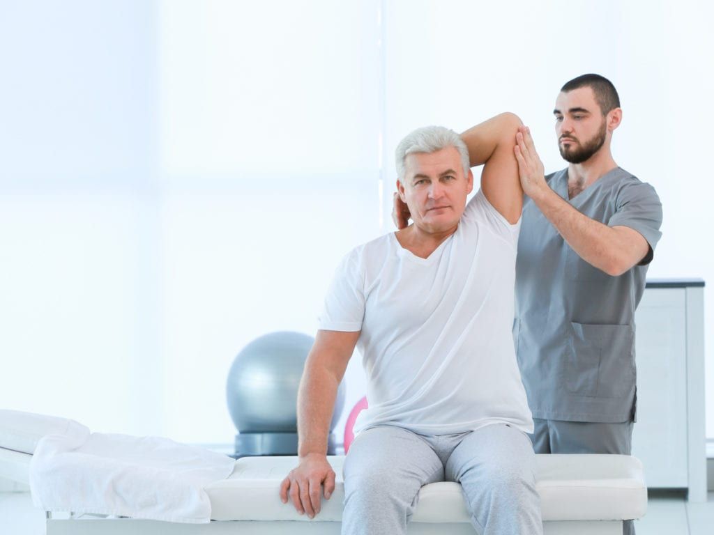 Physician performing a physical