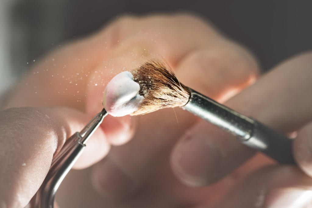 Dental crown being fabricated