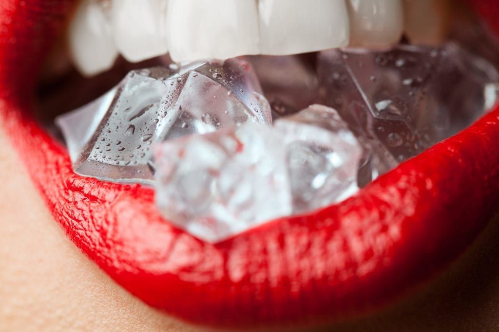 chewing on ice