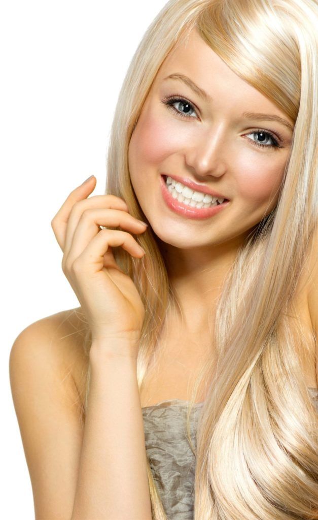 pretty blonde smiling